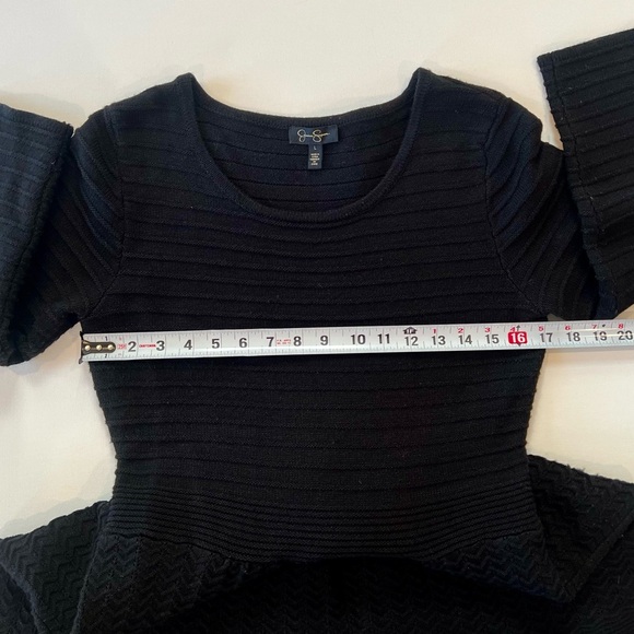 Jessica Simpson Black 3/4 Sleeve Dress Textured - Picture 7 of 12